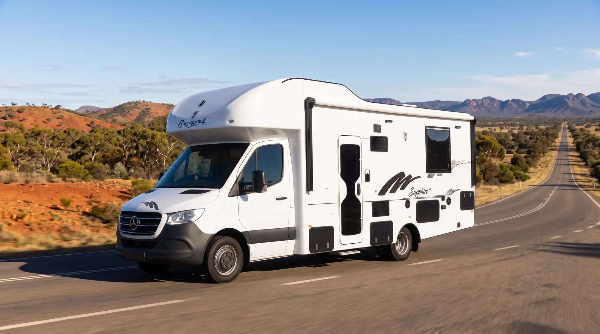 Motorhome on an outback highway